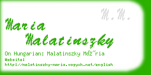 maria malatinszky business card